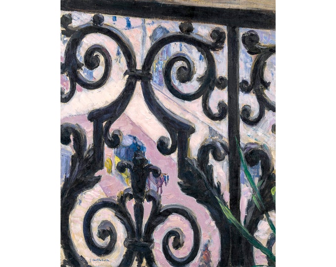 Gustave Caillebotte, View Seen Through a Balcony, 1880 | Art Print | Canvas Print | Fine Art Poster | Art Reproduction | Archival Giclee