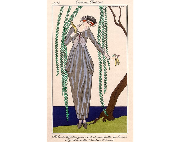 George Barbier, Costumes Parisiens No.91, 1913 | Art Print | Canvas Print | Fine Art Poster | Art Reproduction | Archival Giclee | Gift Wrap