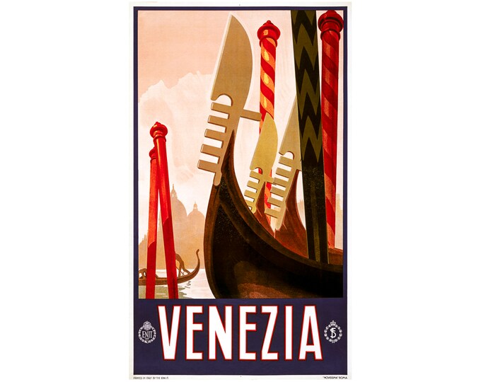 Venezia, Italy, Travel Ad | Art Print | Canvas Print | Fine Art Poster | Art Reproduction | Archival Giclee | Gift Wrapped