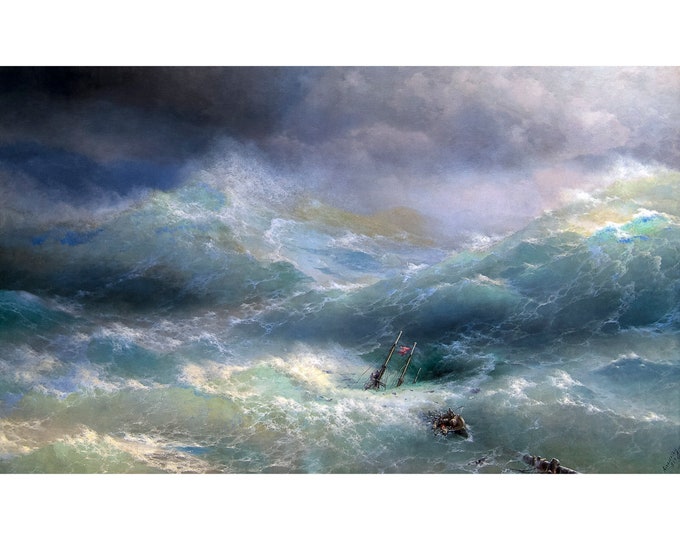 Ivan Aivazovsky, The Wave, 1889 | Art Print | Canvas Print | Fine Art Poster | Art Reproduction | Archival Giclee | Gift Wrapped