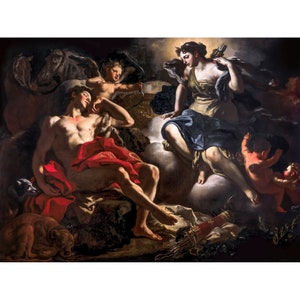 Francesco Solimena, Diana and Endymion, 1710 Art Print Canvas Print