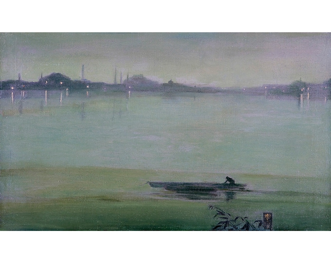 James Whistler, Thams Nocturne, 1878 | Art Print | Canvas Print | Fine Art Poster | Art Reproduction | Archival Giclee | Gift Wrapped
