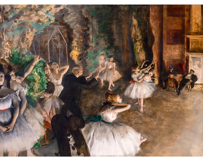Edgar Degas, The Rehearsal of the Ballet Onstage, 1874 | Art Print | Canvas Print | Fine Art Poster | Art Reproduction | Archival Giclee