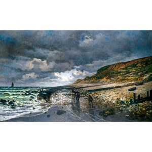 Claude Monet, La Pointe de la Hève at Low Tide, 1865 | Art Print | Canvas Print | Fine Art Poster | Art Reproduction | Archival Giclee