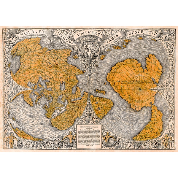 Oronteus Finaeus Map of 1531, World Map | Art Print | Canvas Print | Fine Art Poster | Art Reproduction | Archival Giclee | Gift Wrapped