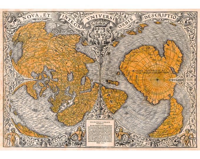 Oronteus Finaeus Map of 1531, World Map | Art Print | Canvas Print | Fine Art Poster | Art Reproduction | Archival Giclee | Gift Wrapped