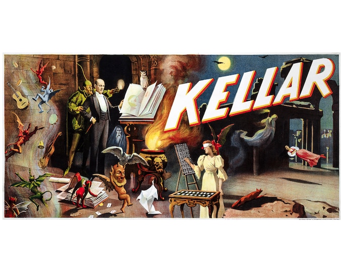 Kellar the Magician Poster | Art Print | Canvas Print | Fine Art Poster | Art Reproduction | Archival Giclee | Gift Wrapped