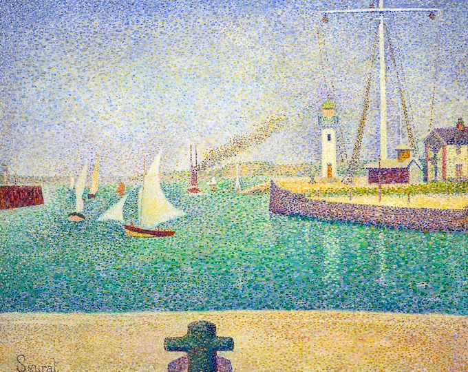 Georges Seurat, Entrance of The Port of Honfleur, 1886 | Art Print | Canvas Print | Fine Art Poster | Art Reproduction | Archival Giclee