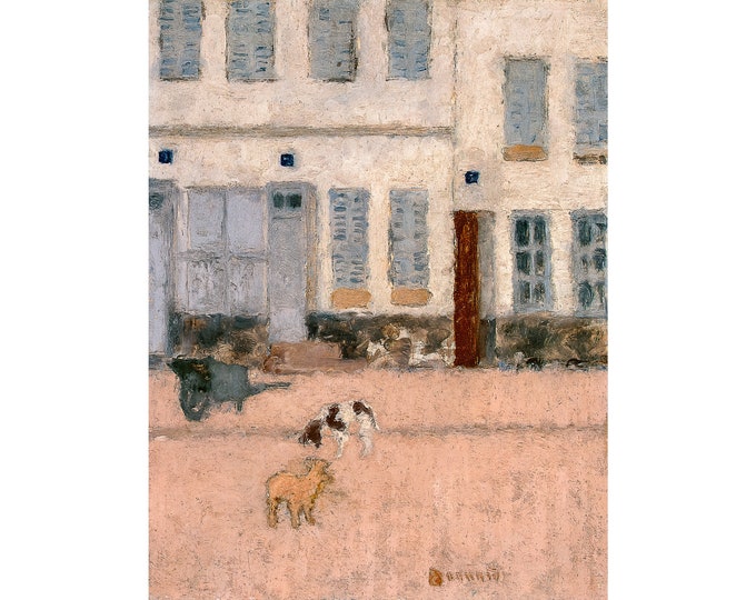 Pierre Bonnard, Two Dogs in a Deserted Street, 1894 | Art Print | Canvas Print | Fine Art Poster | Art Reproduction | Giclee | Gift Wrapped