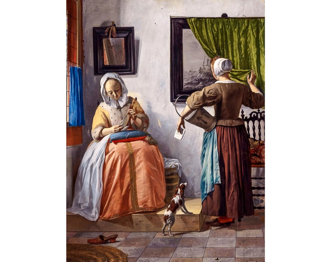 Gabriël Metsu, Woman Reading a Letter, 1666 | Art Print | Canvas Print | Fine Art Poster | Art Reproduction | Archival Giclee | Gift Wrapped