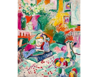 Henri Matisse, Interior with a Young Girl, Girl Reading, 1906 | Art Print | Canvas Print | Fine Art Poster | Art Reproduction | Archival