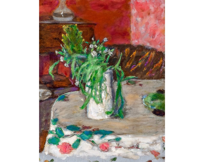 Pierre Bonnard, Flowers in a Jug, Fleurs et carafe, 1910 | Art Print | Canvas Print | Fine Art Poster | Art Reproduction | Archival Giclee