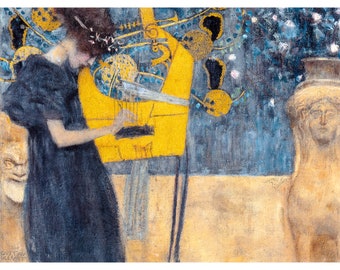 Gustav Klimt, Musik I, Music 1, 1895 | Art Print | Canvas Print | Fine Art Poster | Art Reproduction | Archival Giclee | Gift Wrapped