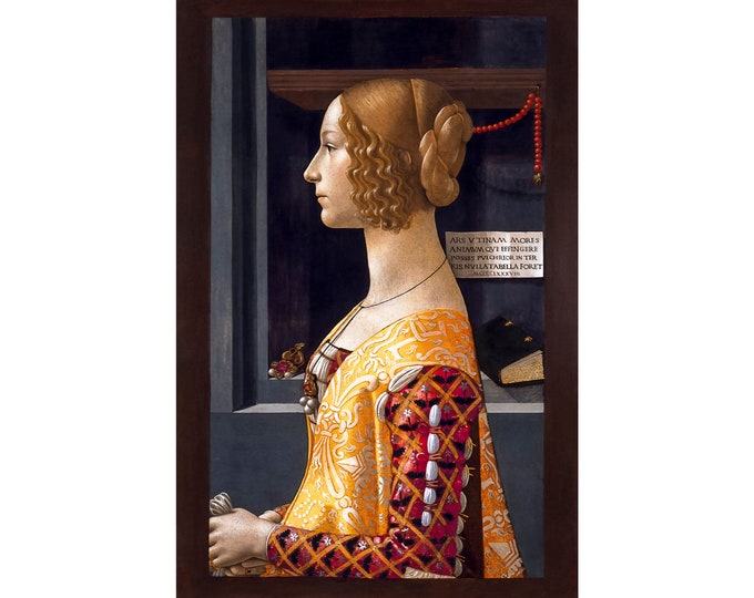 Domenico Ghirlandaio, Portrait of Giovanna Tornabuoni, 1490 | Art Print | Canvas Print | Fine Art Poster | Art Reproduction | Archival
