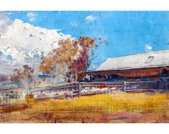 Tom Roberts, Shearing shed, Newstead, 1894 | Art Print | Canvas Print | Fine Art Poster | Art Reproduction | Archival Giclee | Gift Wrapped