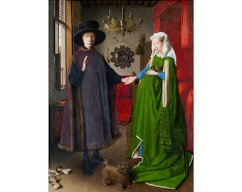 Jan van Eyck, Arnolfini Portrait, 1434 | Art Print | Canvas Print | Fine Art Poster | Art Reproduction | Archival Giclee | Gift Wrapped