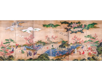 Kanō Hideyori, Maple Viewers | Art Print | Canvas Print | Fine Art Poster | Art Reproduction | Archival Giclee | Gift Wrapped