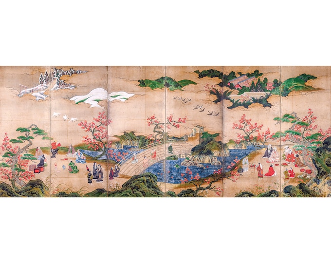 Kanō Hideyori, Maple Viewers | Art Print | Canvas Print | Fine Art Poster | Art Reproduction | Archival Giclee | Gift Wrapped