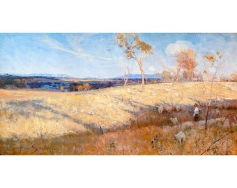 Arthur Streeton, Golden summer, Eaglemont, 1889 | Art Print | Canvas Print | Fine Art Poster | Art Reproduction | Archival Giclee | Gift