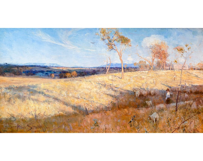 Arthur Streeton, Golden summer, Eaglemont, 1889 | Art Print | Canvas Print | Fine Art Poster | Art Reproduction | Archival Giclee | Gift
