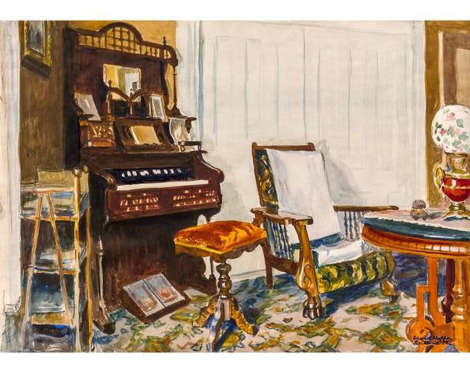 Edward Hopper, Mrs. Acorn's Parlor, 1926 | Art Print | Canvas Print | Fine Art Poster | Art Reproduction | Archival Giclee | Gift Wrapped