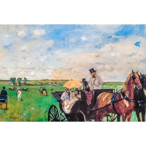 Edgar Degas, At the Races in the Countryside, 1869 | Art Print | Canvas Print | Fine Art Poster | Art Reproduction | Archival Giclee | Gift