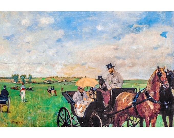 Edgar Degas, At the Races in the Countryside, 1869 | Art Print | Canvas Print | Fine Art Poster | Art Reproduction | Archival Giclee | Gift