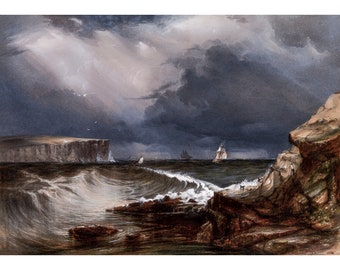Conrad Martens, View of the Heads, Port Jackson, 1853 | Art Print | Canvas Print | Fine Art Poster | Art Reproduction | Archival Giclee