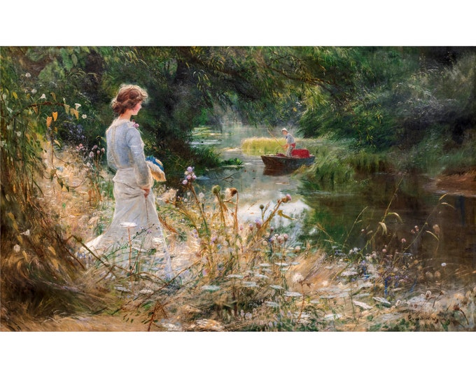 The Backwater, Charles William Wyllie, 1903 | Art Print | Canvas Print | Fine Art Poster | Art Reproduction | Archival Giclee | Gift Wrap