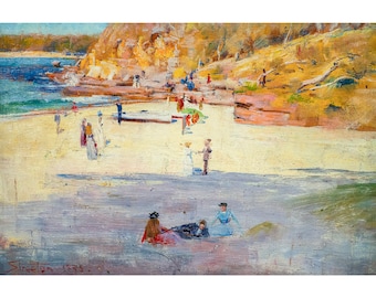 Arthur Streeton, Manly Beach, 1895 | Art Print | Canvas Print | Fine Art Poster | Art Reproduction | Archival Giclee | Gift Wrapped