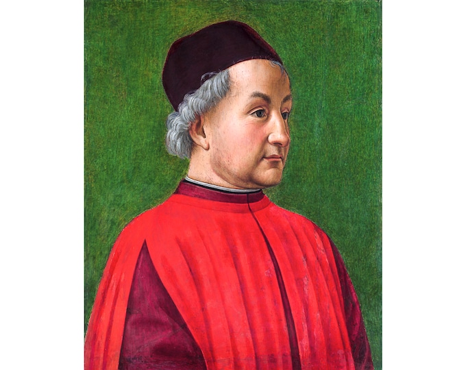 Domenico Ghirlandaio, Portrait of a Man, 1400's | Art Print | Canvas Print | Fine Art Poster | Art Reproduction | Archival Giclee | Gift