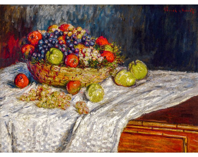 Claude Monet, Apples and Grapes, 1880 | Art Print | Canvas Print | Fine Art Poster | Art Reproduction | Archival Giclee | Gift Wrapped