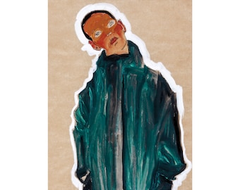 Egon Schiele, Boy in Green Coat, 1910 | Art Print | Canvas Print | Fine Art Poster | Art Reproduction | Archival Giclee | Gift Wrapped
