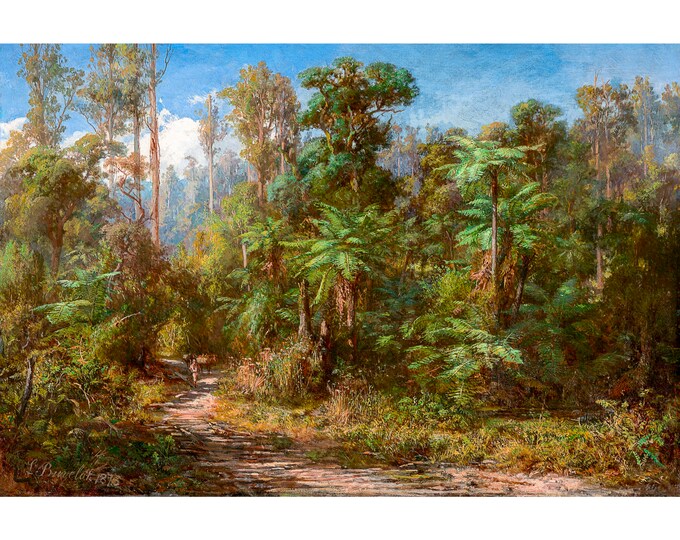 Louis Buvelot, Near Fernshaw, 1873 | Art Print | Canvas Print | Fine Art Poster | Art Reproduction | Archival Giclee | Gift Wrapped