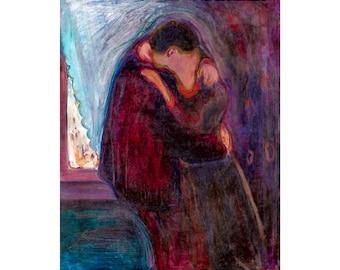 Edvard Munch, The Kiss, 1897 | Art Print | Canvas Print | Fine Art Poster | Art Reproduction | Archival Giclee | Gift Wrapped