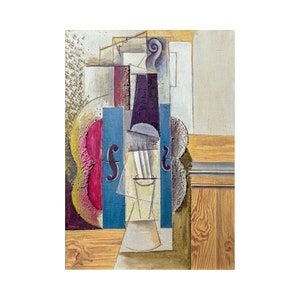 Pablo Picasso, Violin Hanging on the Wall, 1913 | Art Print | Canvas Print | Fine Art Poster | Art Reproduction | Archival Giclee | Gift