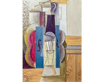Pablo Picasso, Violin Hanging on the Wall, 1913 | Art Print | Canvas Print | Fine Art Poster | Art Reproduction | Archival Giclee | Gift