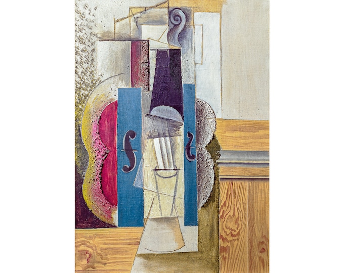 Pablo Picasso, Violin Hanging on the Wall, 1913 | Art Print | Canvas Print | Fine Art Poster | Art Reproduction | Archival Giclee | Gift