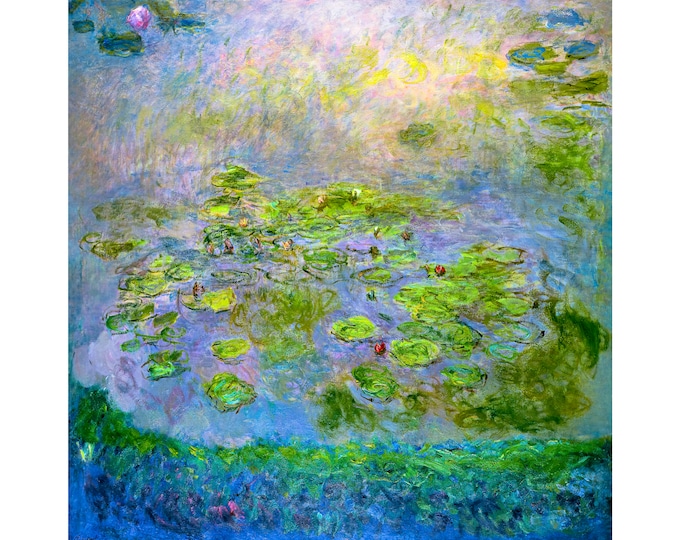 Claude Monet, Water Lilies, Nympheas, 1914 | Art Print | Canvas Print | Fine Art Poster | Art Reproduction | Archival Giclee | Gift Wrapped
