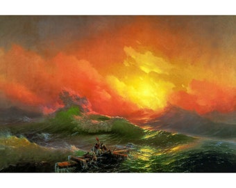 Ivan Aivazovsky, The Ninth Wave, 1850 | Art Print | Canvas Print | Fine Art Poster | Art Reproduction | Archival Giclee | Gift Wrapped