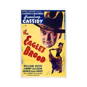 The Eagle&#39;s Brood, Hopalong Cassidy, Film Poster | Art Print | Canvas Print | Fine Art Poster | Art Reproduction | Archival Giclee | Gift