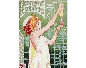 Absinthe Robette, Vintage Alcohol Advertising | Art Print | Canvas Print | Fine Art Poster | Art Reproduction | Archival Giclee | Gift Wrap