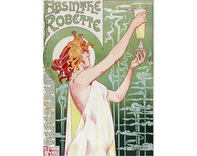Absinthe Robette, Vintage Alcohol Advertising | Art Print | Canvas Print | Fine Art Poster | Art Reproduction | Archival Giclee | Gift Wrap