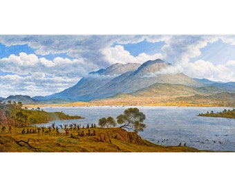 John Glover, Mount Wellington and Hobart Town from Kangaroo Point, 1834 | Art Print | Canvas Print | Fine Art Poster | Art Reproduction