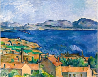 Paul Cezanne - The Bay of Marseilles, Seen from L'Estaque (1885), Canvas Print or Fine Art Giclee - Enhanced