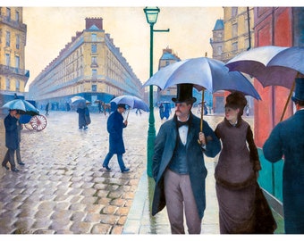 Gustave Caillebotte, Paris Street, Rainy Day, 1877 | Art Print | Canvas Print | Fine Art Poster | Art Reproduction | Archival Giclee | Gift