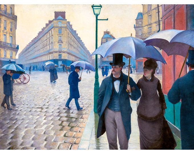 Gustave Caillebotte, Paris Street, Rainy Day, 1877 | Art Print | Canvas Print | Fine Art Poster | Art Reproduction | Archival Giclee | Gift