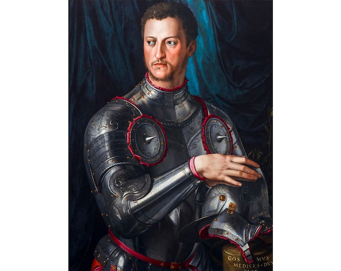 Bronzino, Cosimo I de' Medici in armour, 1545 | Art Print | Canvas Print | Fine Art Poster | Art Reproduction | Archival Giclee | Gift Wrap