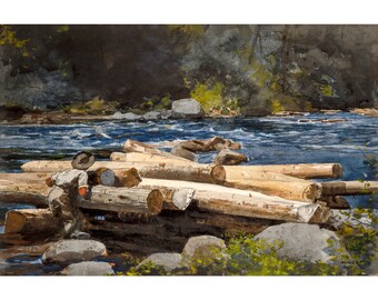 Winslow Homer, Hudson River, 1892 | Art Print | Canvas Print | Fine Art Poster | Art Reproduction | Archival Giclee | Gift Wrapped