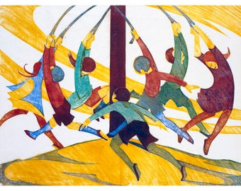 Ethel Spowers, The Giant Stride, 1933 | Art Print | Canvas Print | Fine Art Poster | Art Reproduction | Archival Giclee | Gift Wrapped